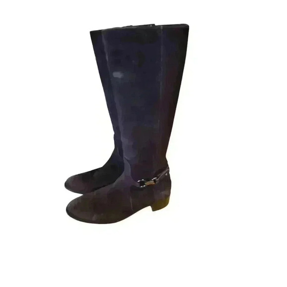 Aquatalia Shoes - Aquatalia Brown Suede Stretch Tall Boots Women's Size 8